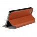 iPhone SE 5 5s - Genuine Leather Window View Front Flip Matte Stand Protective Phone Cover Case - Brown